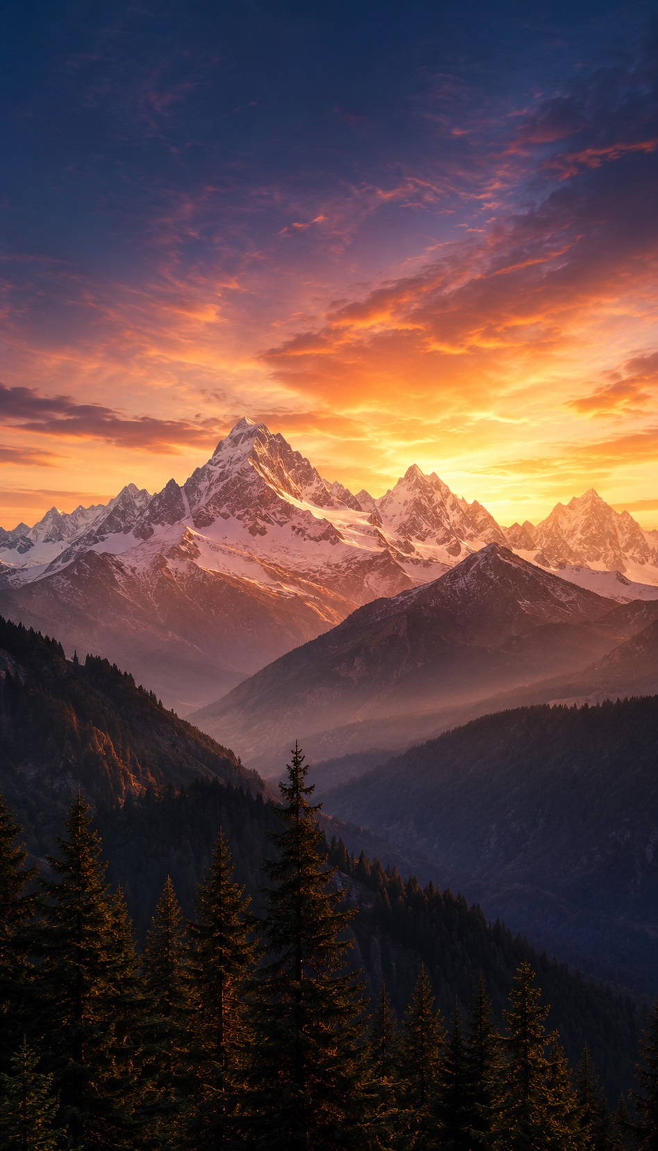 Erwachen – Berglandschaft im Morgenrot